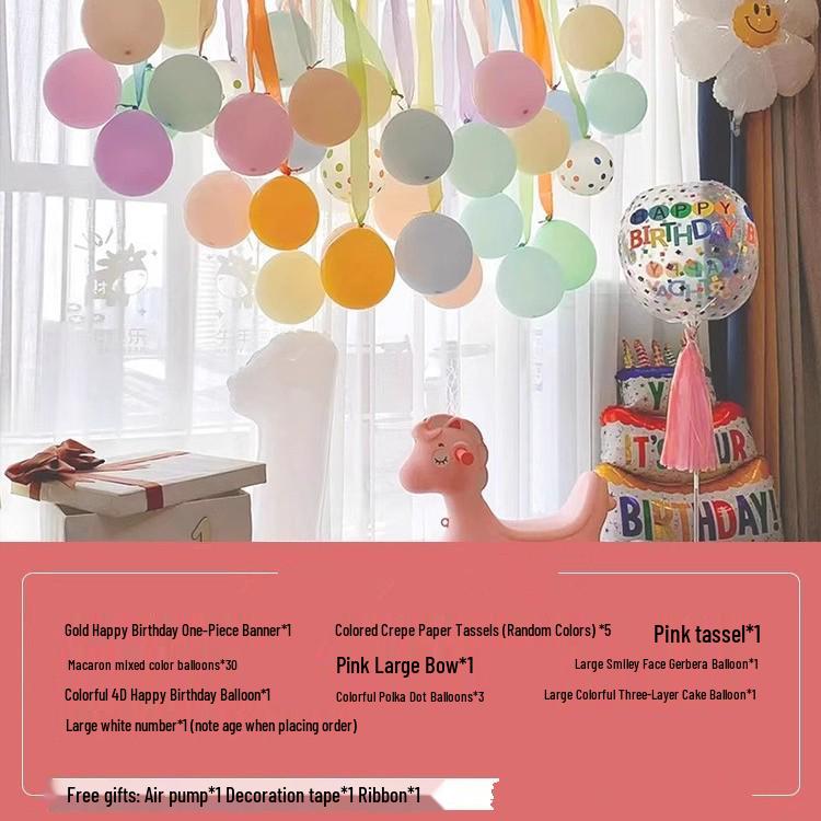 First Birthday Balloon Decoration Set for Kids - Party Background Wall for Boys & Girls