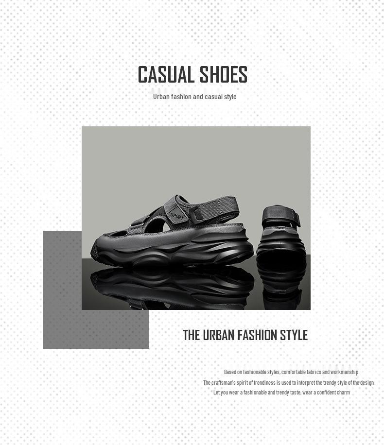 Men's Closed-Toe Sports Beach Sandals 2025 - Spring Outwear Dad Driving Shoes