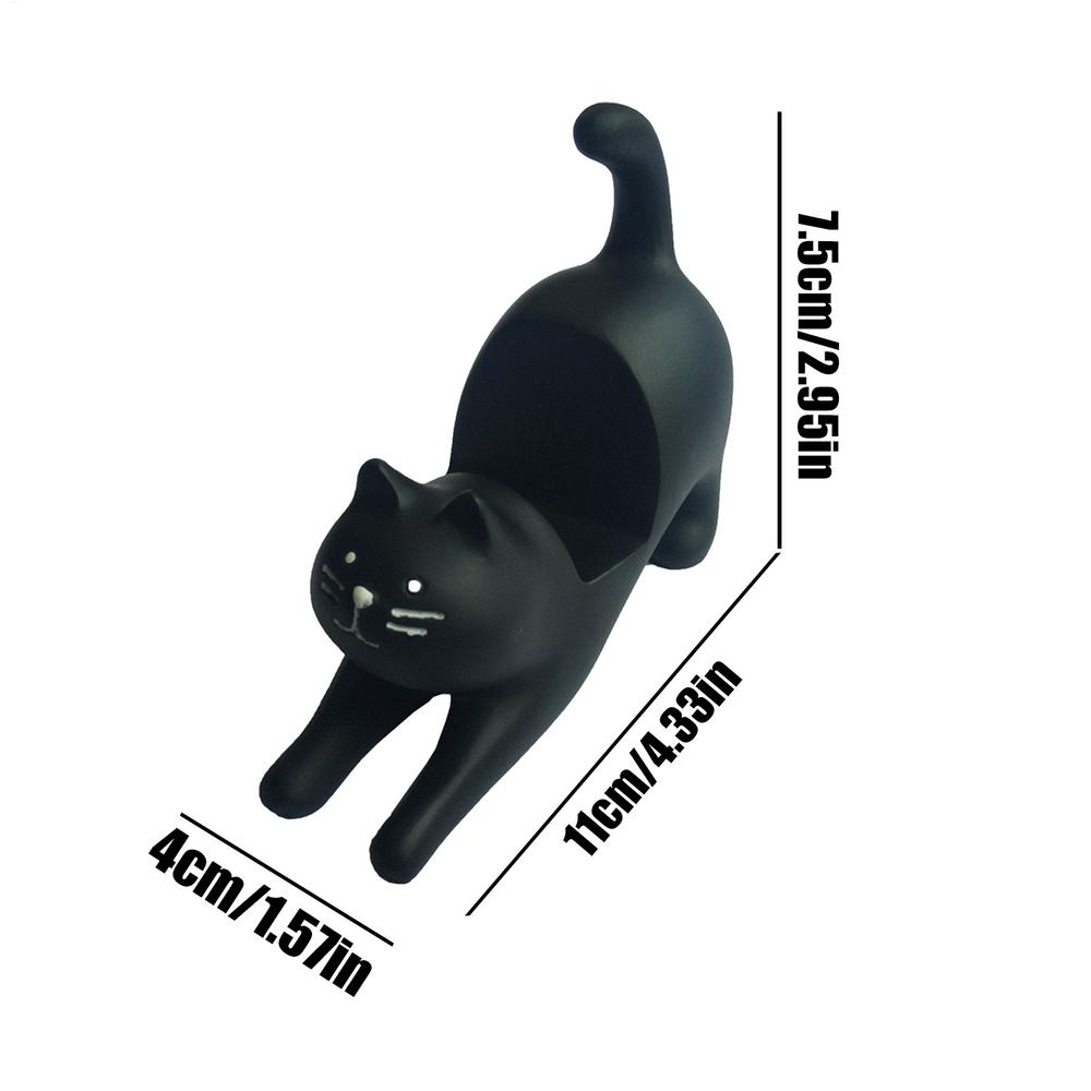 Cute Cat Phone Holder Cute Animal Desk Resin Phone Stand Cat Stretching Figurine Phone Cradle for Cat Lover Home Desk Decoration
