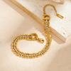 DIEYURO 316L Stainless Steel Fashionable French Golden Multi-layer Zircon Bracelet Lady Versatile Ins Waterproof Jewelry