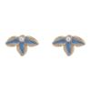 Blue Flower Stud Earrings for Women - Summer 2026 High-End Niche Design with Mosquito Coil Ear Clips