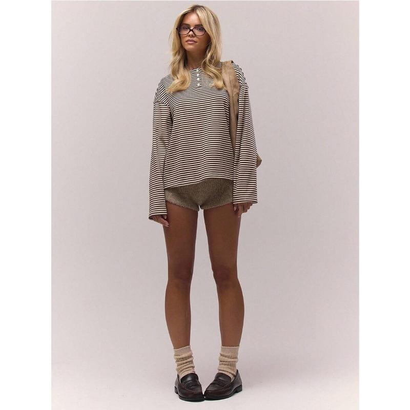 Women S Striped Loose Long Sleeve T Shirt Casual Fashion Top