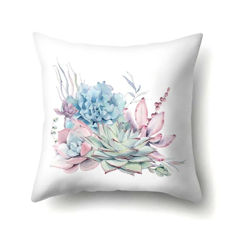 Modern Living Room Sofa Pillow Cover Home Decoration Natural Plant Flower Leaf Print Cushion