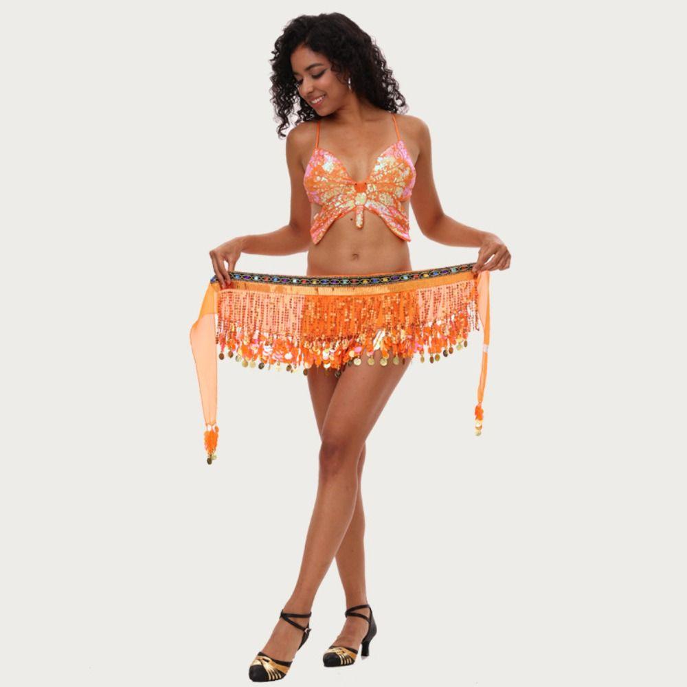 Colorful Belly Dance Hip Scarf Creative Hip Scarf Skirt Sequin Waist Chain Skirts  Women