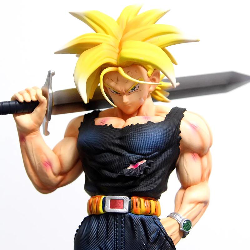33cm Anime Dragon Ball GK Super Saiyan Trunks Action Figures With Sword Statue Collectible Toys Desktop Decoration Model Gifts