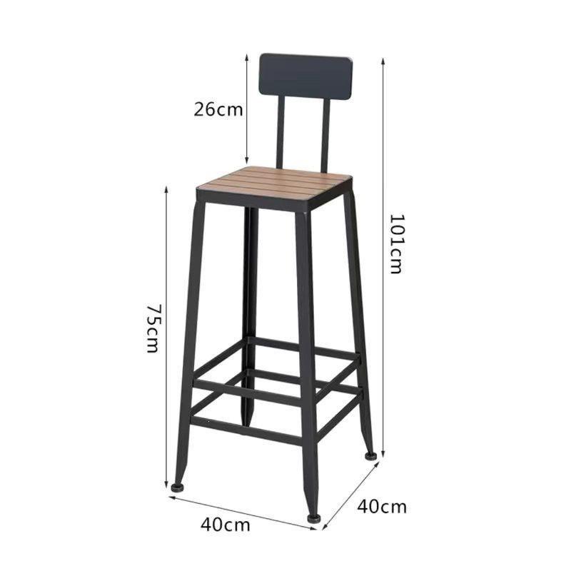 Garden High-Legged Table and Chair Set - Anti-Corrosion Plastic Wood, Waterproof, UV-Resistant, Perfect for Balcony or Outdoor Bar.