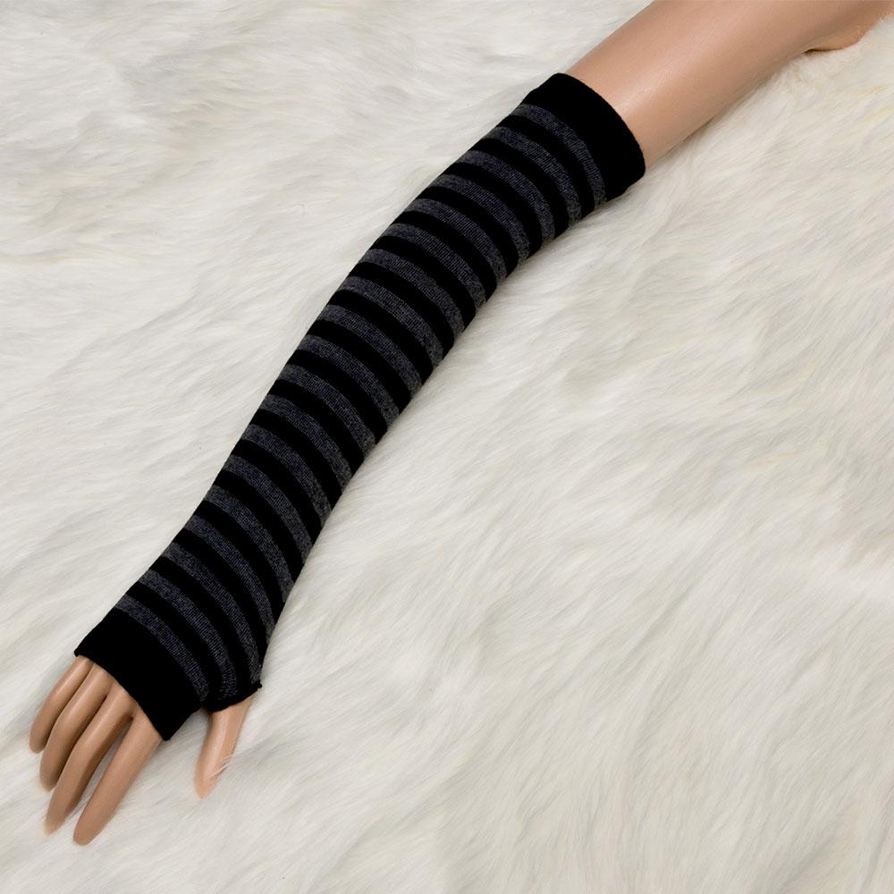 

Fashion Wrist Arm Knitted Fingerless Gloves Warm Winter Striped Glove Sleeve Gloves Warm Mittens