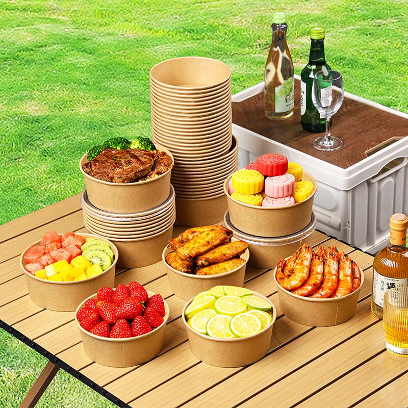 Disposable Kraft Paper Round Food Containers