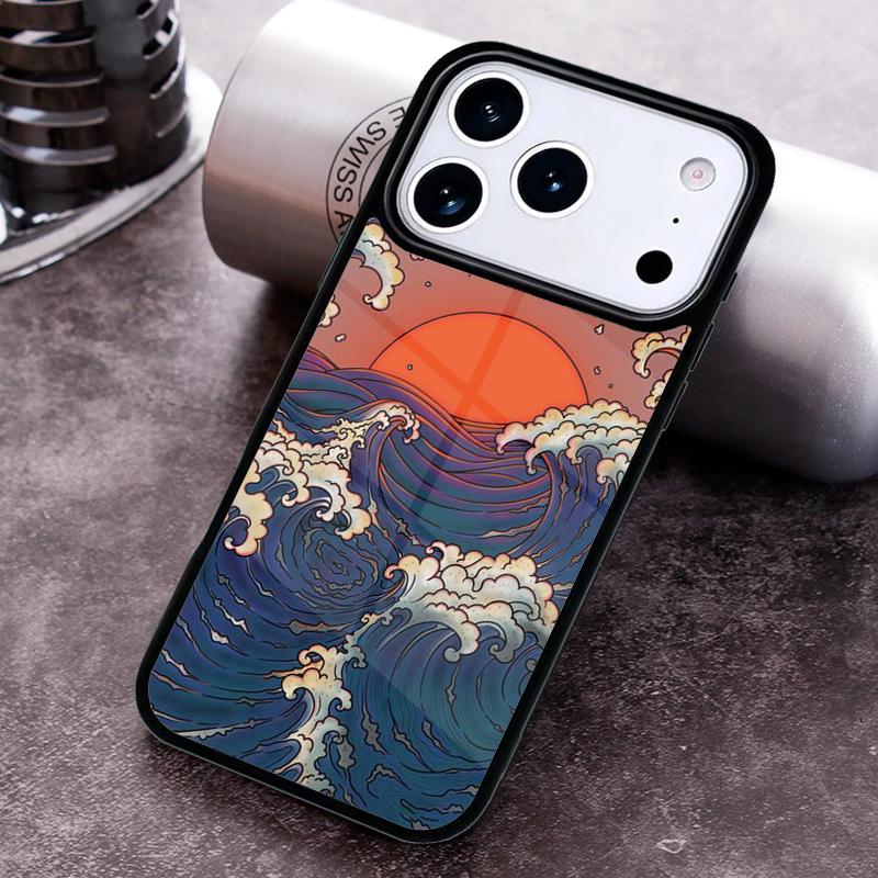 Japanese Wave Art Phone Case for iPhone 17 16 15 Pro Max Air 14 13 12 11 Plus Shockproof Cover