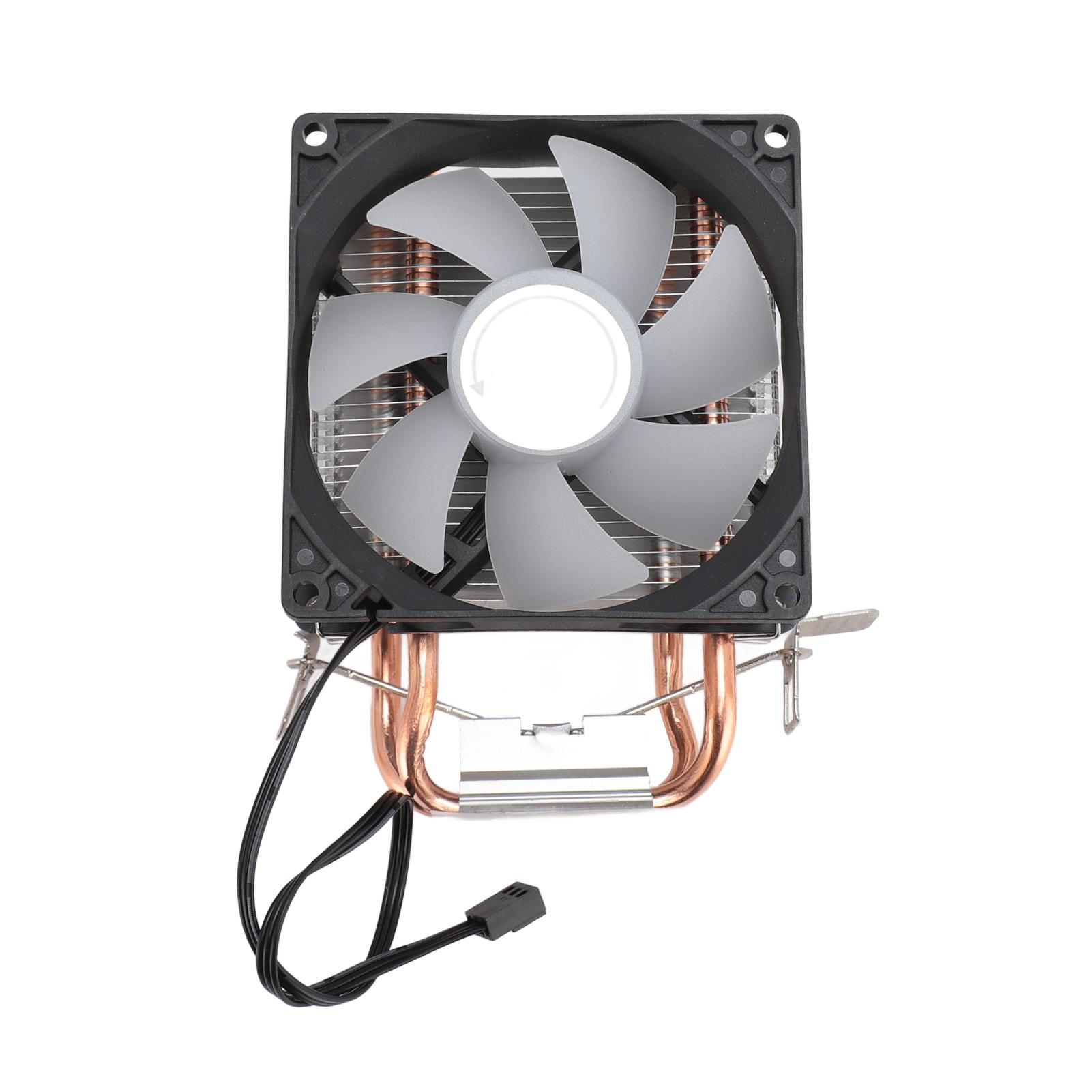 

Кулер для процессора с двумя тепловыми трубками 48CFM DC12V, тихий вентилятор с гидравлическим подшипником для Intel LGA 775 1150