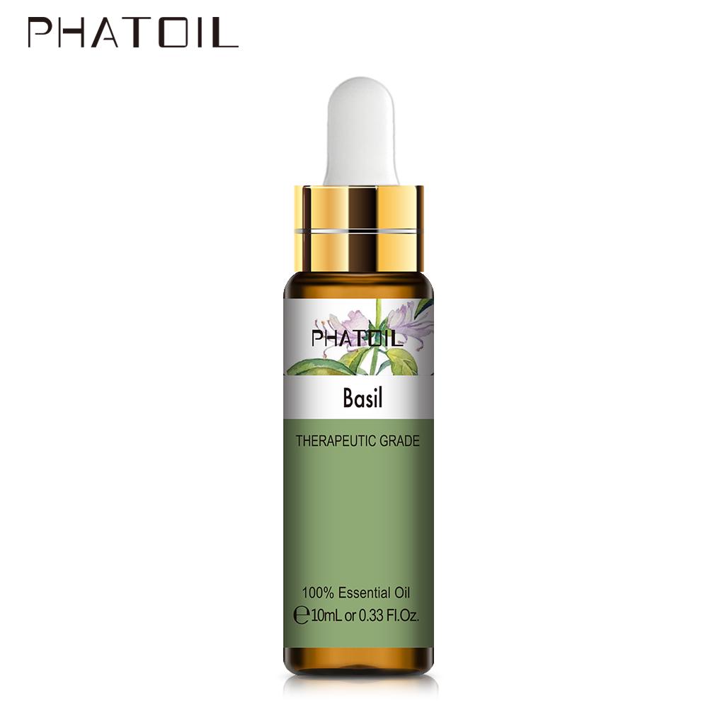 PHATOIL Basil Plant Essential Oil for Body Relieve Improve Attention Anti-aging of Face Air Fresh Diffuser 5ml/10ml/15ml/30ml/100ml Aroma Oil
