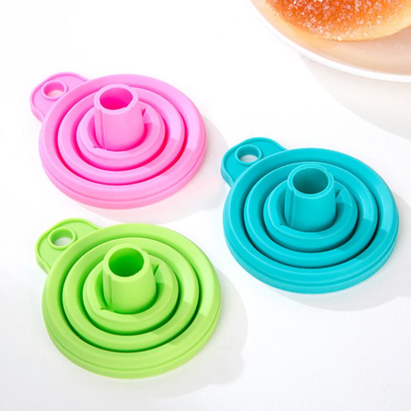 Kitchen Silicone Collapsible Funnel Set Of 10 Foldable-Cooking-Food-Grade For Filling Bottles Perfume Capsules Fry Oil Filter