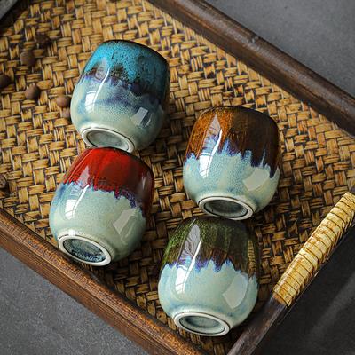 Handmade 80ml Crystalline Glaze Ceramic Cup for Espresso Whiskey Tea Unique Design Small Master Cup Home Bar Office Use