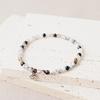 Smile Pendant 4 Black Tone Agate Gemstone Bracelet (C2501AC1214_BK)