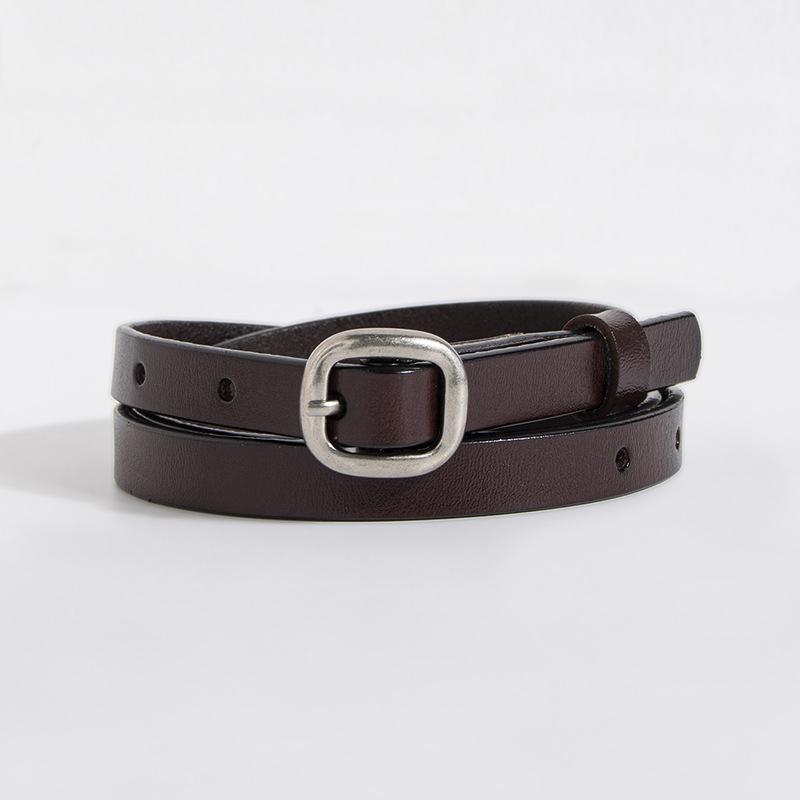 Women's Exquisite High Quality Versatile Business Commuting Fashion Genuine Leather Thin Belt for Women Chic Women's Belt Cowhide Leather