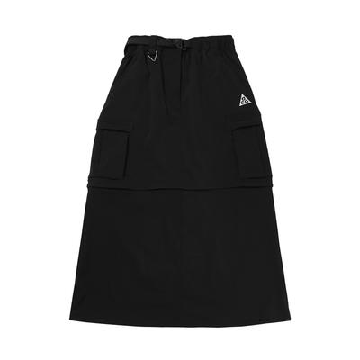 Coleção Acg Cor Sólida Cargo Impermeável Zíper Destacável Casual Saia Longa Calças Femininas Preto FN1970-010