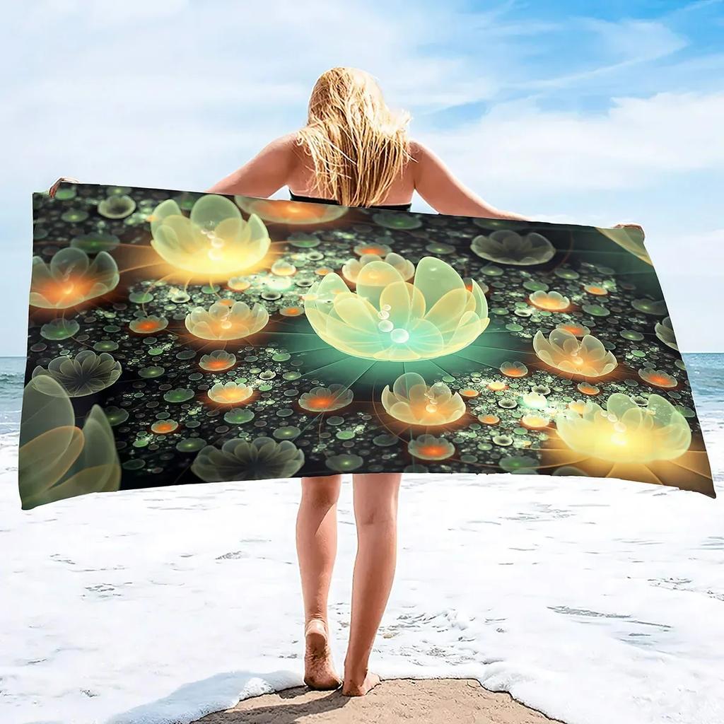 Oversize Beach Towel Clearance Towels,Water Lily Cool Travel Pool Towel, Quick Dry Sand Free Beach Towels Ideal Gift for Women