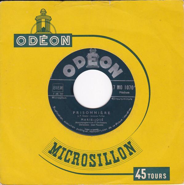 

7-дюймовая пластинка MARIEJOS Prisonnire Je Ne Veux Que Toi 7MO1070 Odeon 1957 Франция Поп Б/у