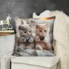 1Pc Cats Playing Game Cute Throw Pillow Cover,Suitable For Sofa,Bedroom,Living Room,Gaming Room,Cute Healing Gift For Cat Lovers
