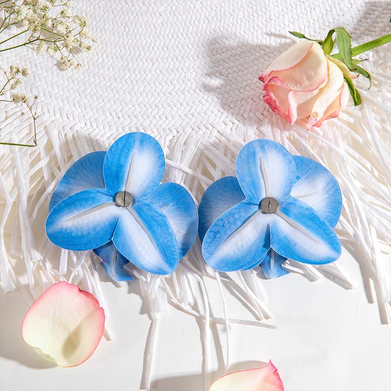 2PCS Three-Dimensional Flower Gifts Jewelry Natural Simulated Flower Party Wear Flower Shape Accessories Earrings Fashion 9cm