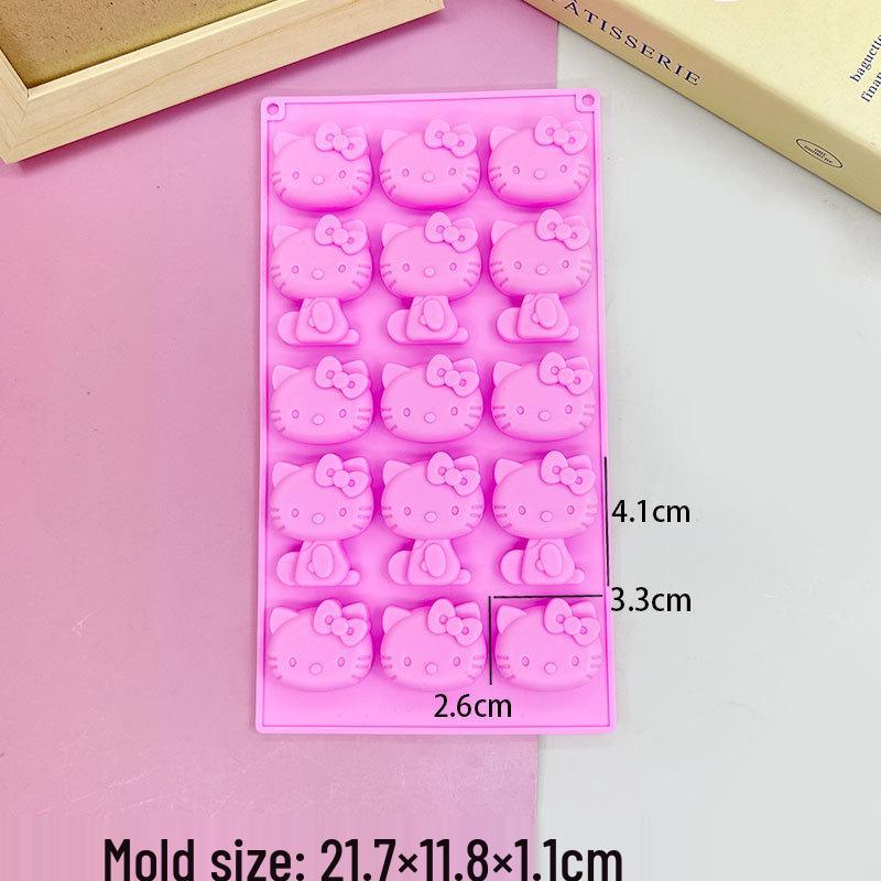 12-Cavity Braided Wavy Long Strip Gummy Mold, Crayon, Knife & Fork, Panda Mousse Pudding Mold