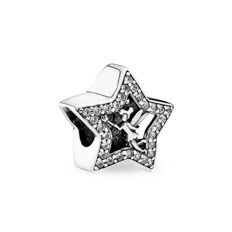 925 Silver Stitch Dumbo Mickey Snow White Charms Beads Fit Bracelet DIY Accessories Gifts