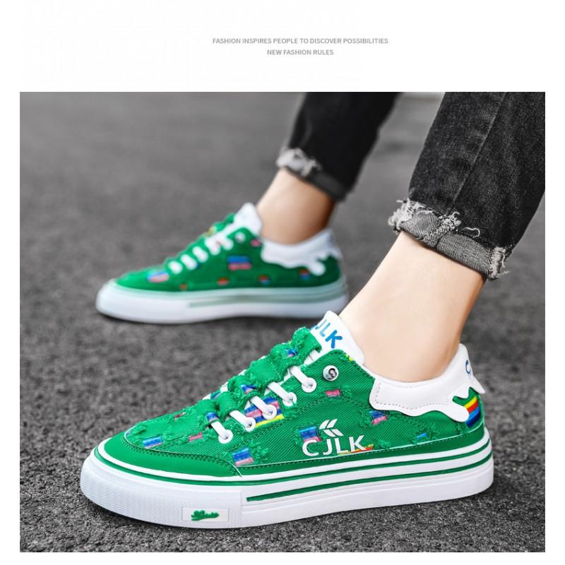 Mens Breathable Canvas Slip-On Sneakers Low Top Casual Shoes Daily Wear