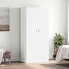 Wardrobe White 80 X 52 X 180 Cm Particleboard