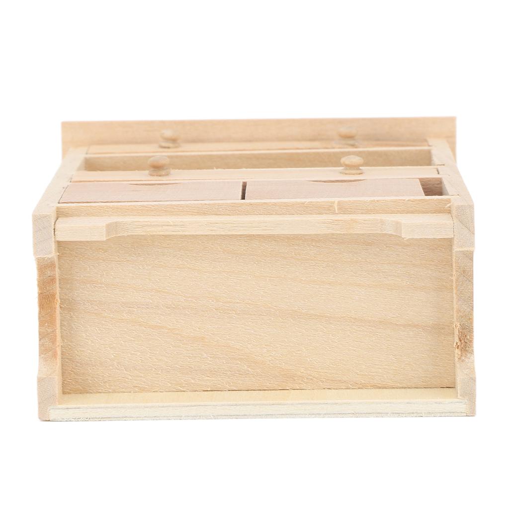 Mini Drawer Cabinet Model 1:12 Dollhouse Solid Wood Furniture Pendant DIY Miniature Decoration Toy