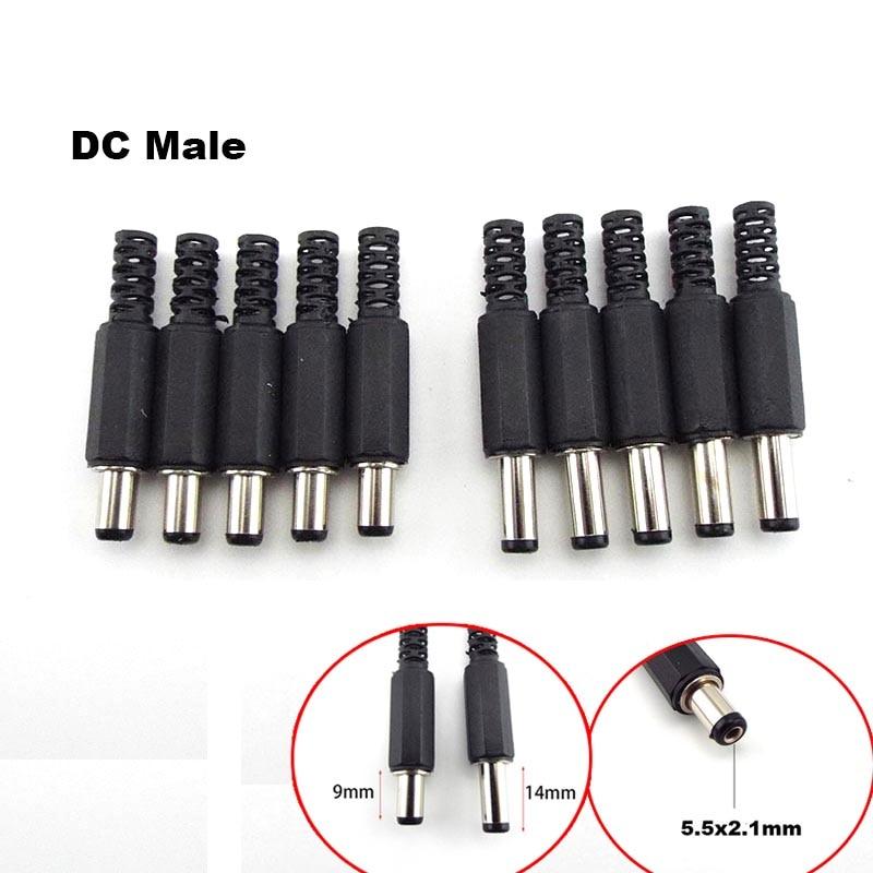 Buy DC Male Power Supply Jack Adapter Plug Connector 5.5mmx2.1mm Socket
