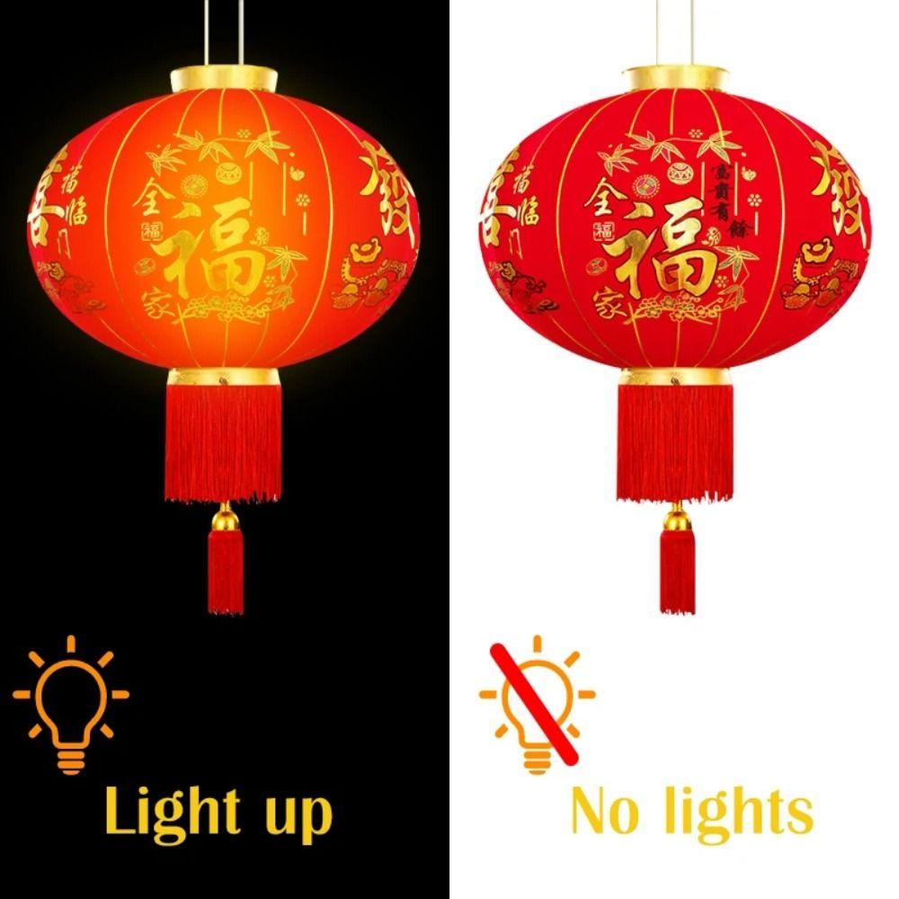 Flocking Cloth Chinese New Year Lantern Waterproof Door Hanging Lanterns  Chinese Traditional