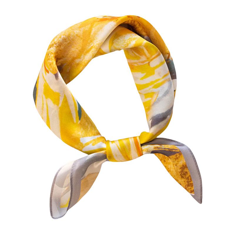 Damska jedwabna kwadratowa chusta DayApril z jedwabiu morwowego 53x53cm