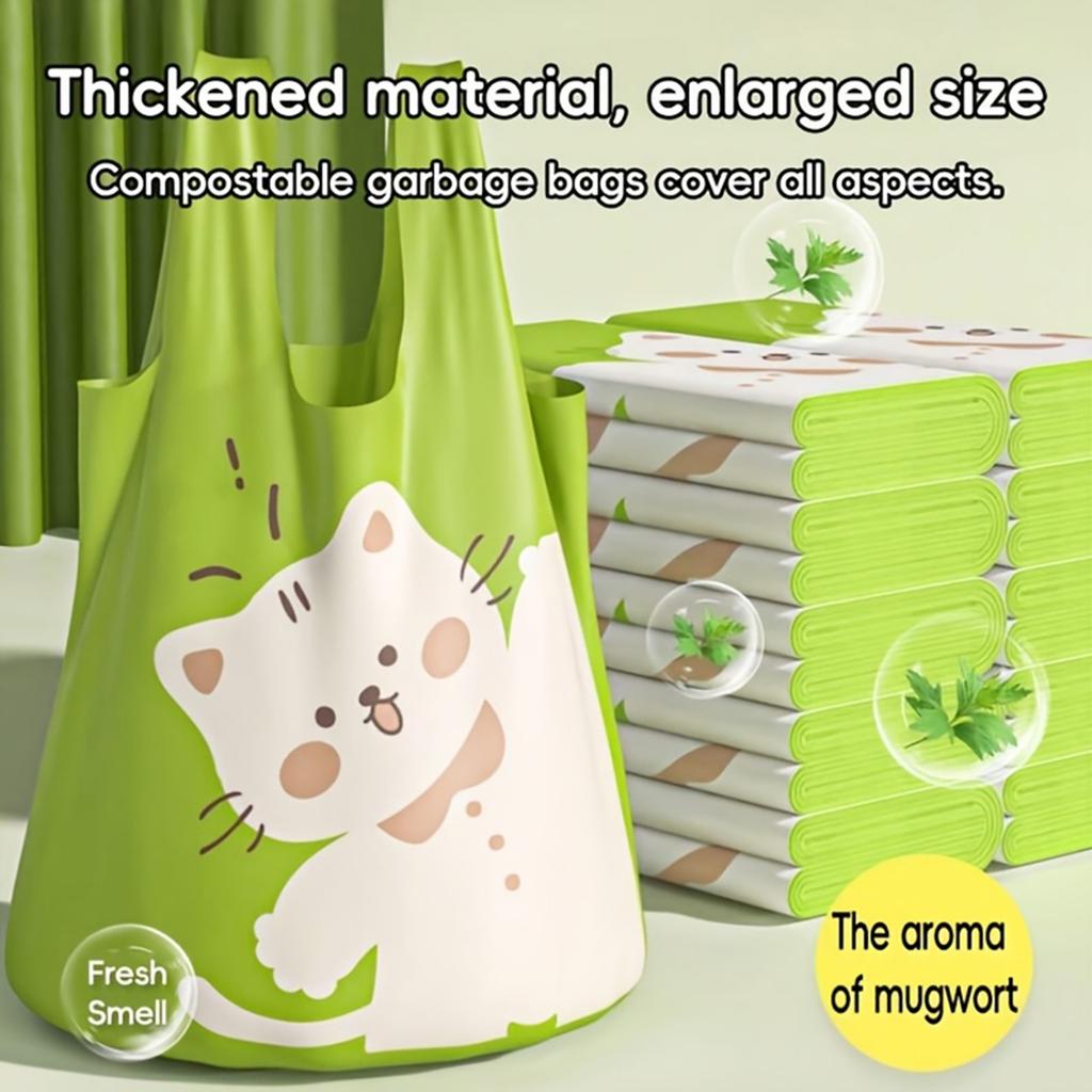 Home Use Print Bags with Handles, Creative Garbage Bags for Kitchen and