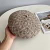 Japanese Australian 100% Wool Jacquard Beret For Girls, Autumn And Winter Artistic Retro Light Luxury Casual Warm Painter Hat