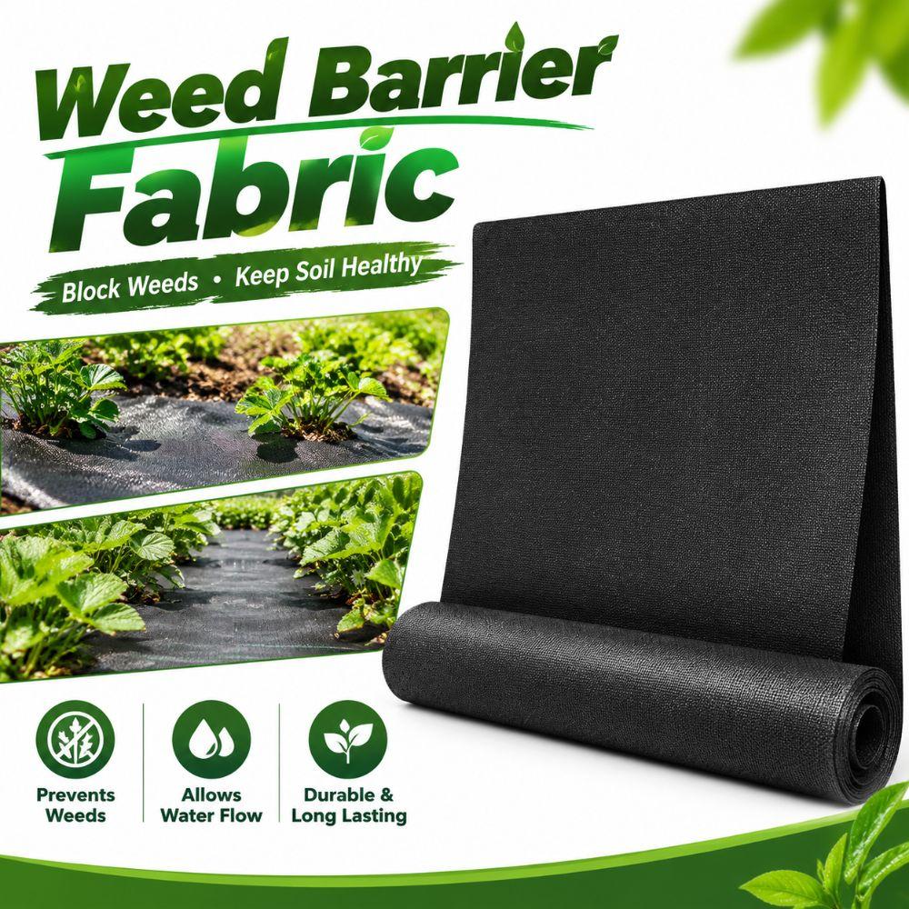 PP Woven Material Garden Mulch Fabric Black Weed Control Membrane Heavy Duty Ground Cover Garden