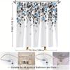 1Pc Blue Rose And Gray Leaves Shower Curtain - Elegant Watercolor Botanical Pattern, Polyester Fabric, Machine Washable