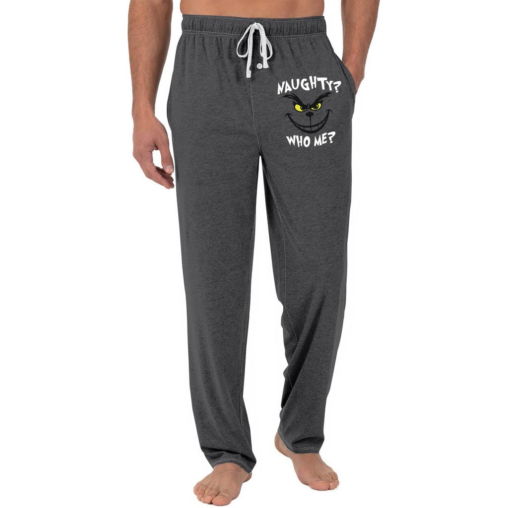 Men's Christmas Grinch-Printed Pocket & Sleep Pants | Soft , Elastic Waist