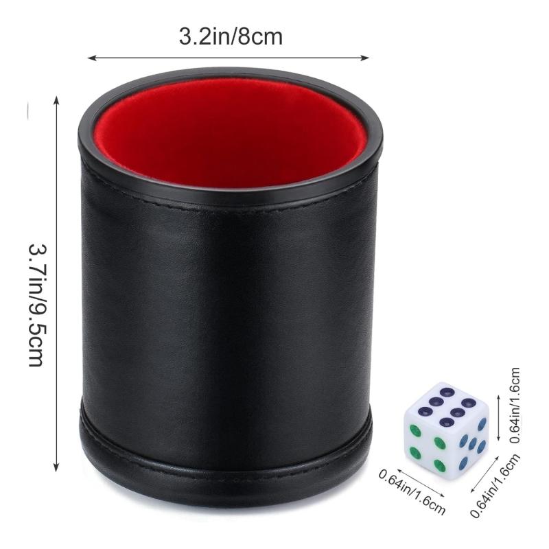 PU Leather Dices Cup Entertainment Dices Shake Container Dices Game Tool Party Table Board Game Dices Shake Game Props