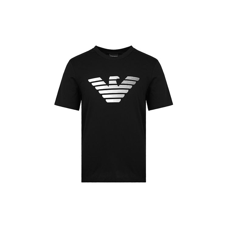 Emporio Armani Logo Print Pullover Short Sleeve T-Shirt Men Tops Black 3H1TD0-1J30Z-0999