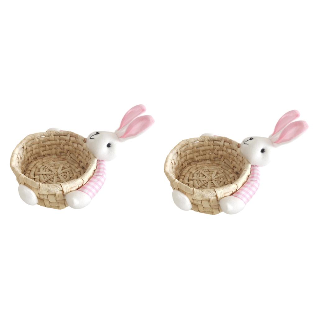 Miniature Easter Bunny Basket Reusable Multipurpose Easter Decorative Storage Basket for Home Bedroom Holiday Festival Decor