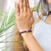 Amethyst Lotus Bracelet Purple Quartz Beaded Bracelet for Women Evil Eye Stretchable Bracelet Healing Gemstone Bracelet Gift for Mother