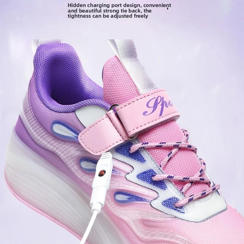 NEW 4 Wheel Speed Roller Skates Shoes for Boys and Girls LED Roller Skates for Children's Racing Ice Skating Sneaker with Wheels