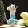 0-9 Birthday Digital Number Candle Cake Snow Crown Cake Topper Baby Shower Decor Birthday Party Supply Blue Crown