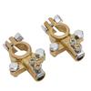 1 Pair Brass Battery Terminal Connectors Positive Negative Battery Terminals Clamp Set for Marine Car Boat RV Vehicles