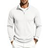 Men's Casual Long Sleeve Zip Up Stand Collar Plaid Shirt