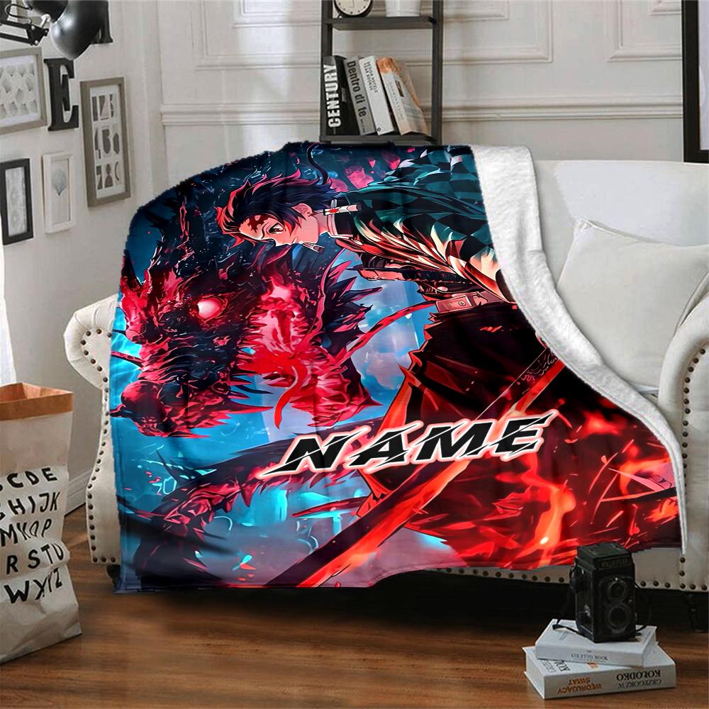 Custom 1pc Name Fiery Storm Blanket, Soft And Comfortable Blanket, Casual Warm, Camping Travel Blanket, Birthday Gift Q91226
