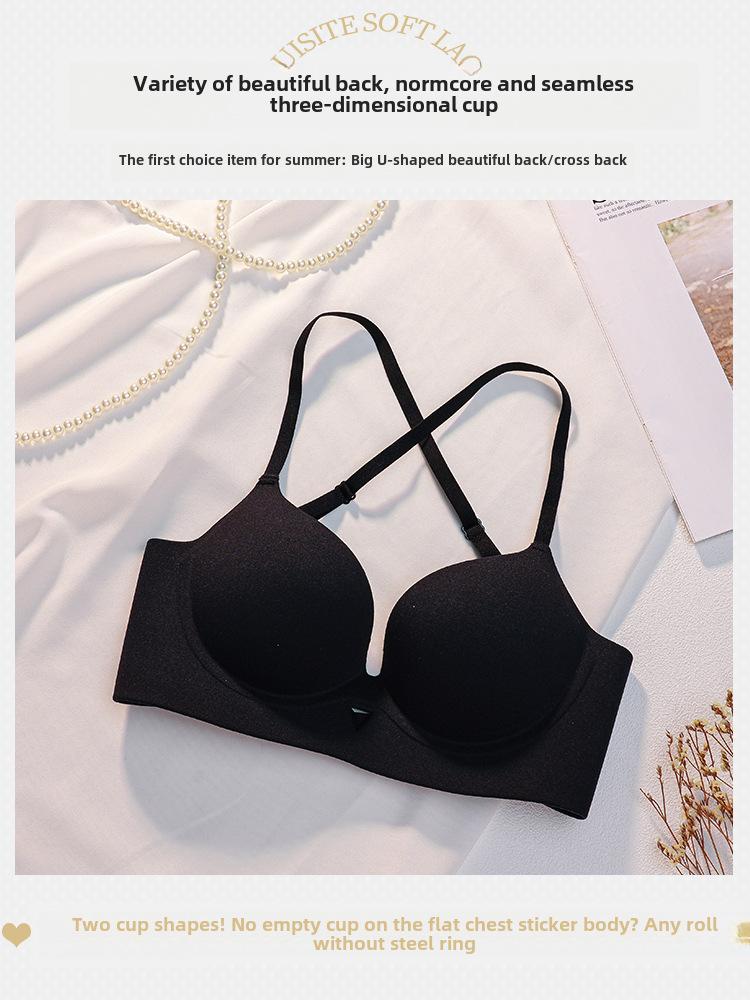 2023 Biustonosz bezszwowy w kształcie litery U z krzyżującymi się ramiączkami na plecach dla małych biustów - Wyszczuplający, stylowy i wspierający