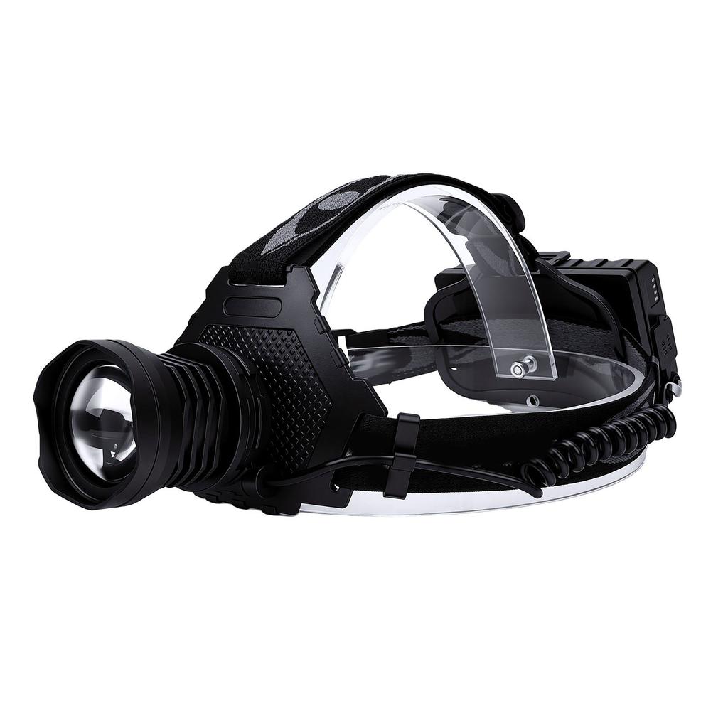 USB Rechargeable Zoom Headlamp Long Range Headlamp 3600mAh Battery Adjustable 110 degrees Angle Water Proof for