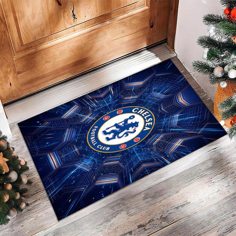 Tappeto in Flanella Stampato Chelsea FC Antiscivolo Morbido Poliestere Tappeto per Pavimento Tappetino Decorativo da Interno per Camera da Letto Soggiorno Divano Sala Giochi Decorazione Casa