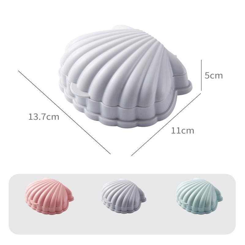 Pink Shell Shape Soap Box Creative Soap Holder Portable Travel Soap Dish With Lid Bathroom Storage Sealed Box Soap Holder Plate